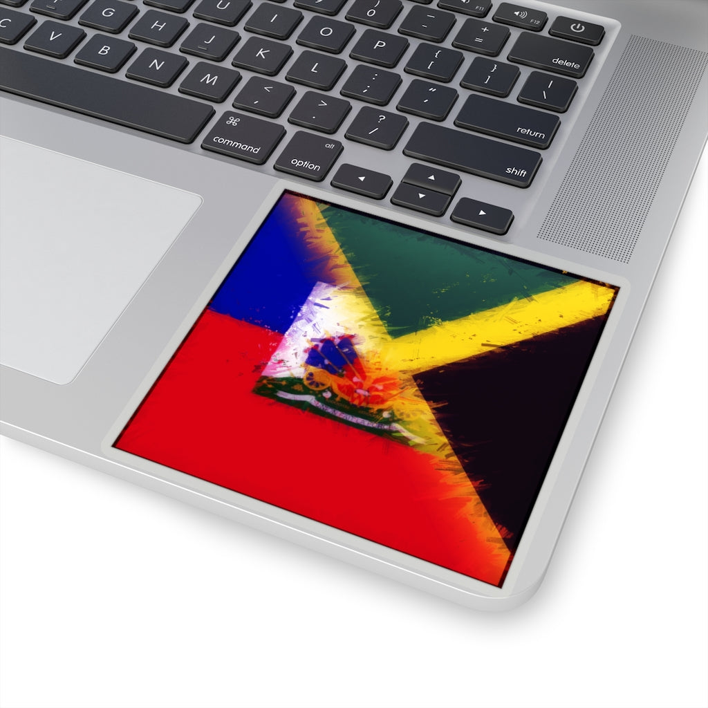 Haitian-Jamaican Flag Sticker