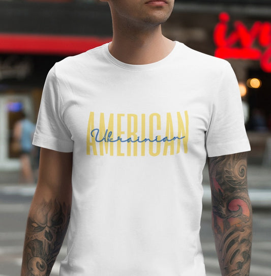 Ukraine America Flag T Shirt 2 | USA Ukrainian American Tee