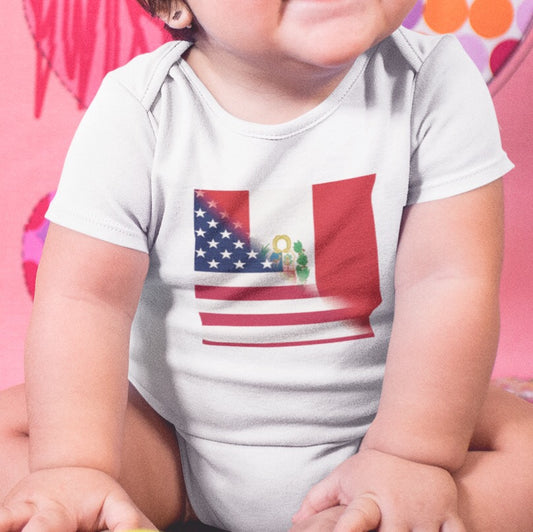 Half Peru - America Flag Baby Bodysuit | USA Peruvian Clothes