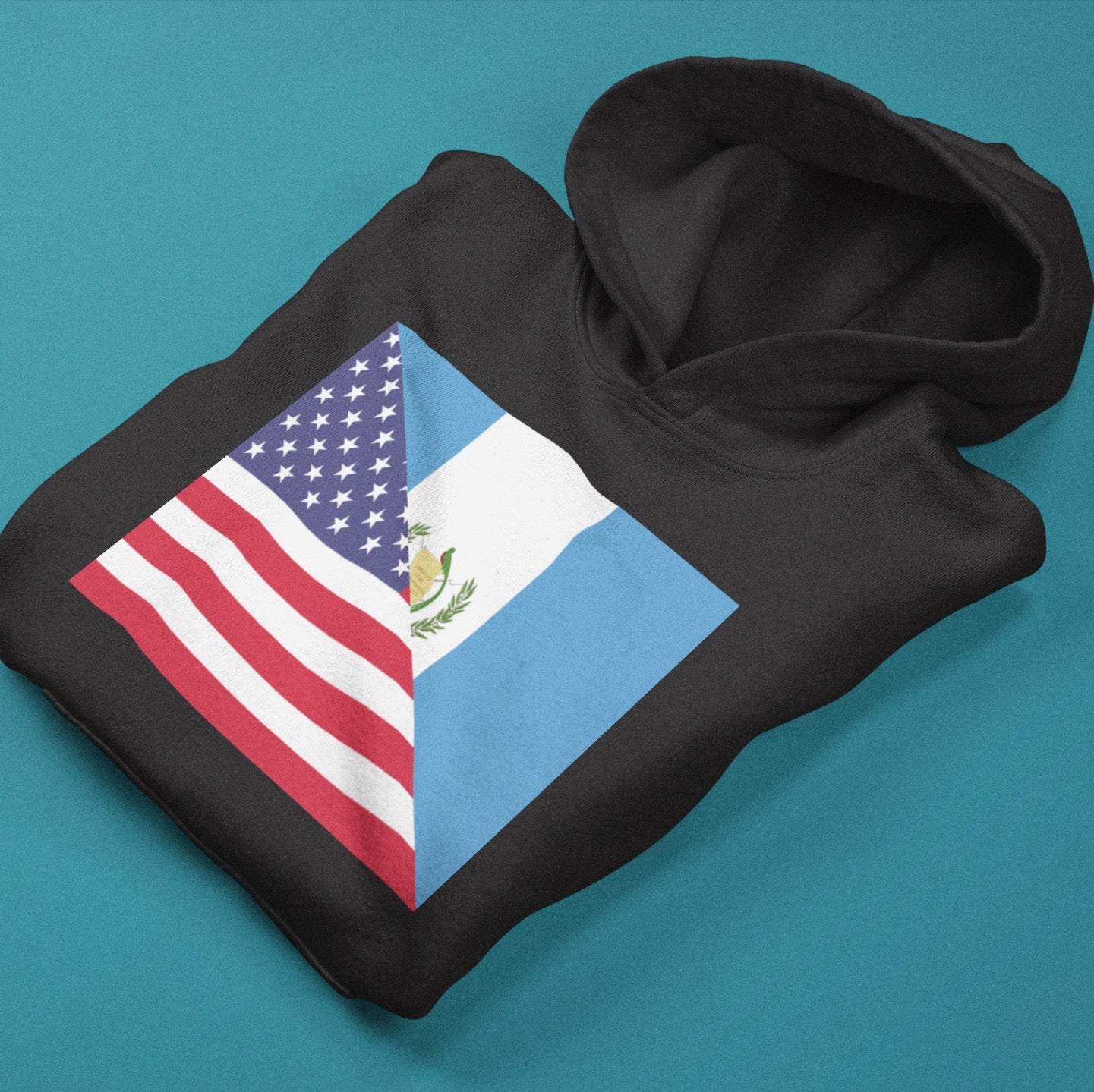 Guatemalan American Flag Hoodie  | Unisex Half Guatemala USA Pullover