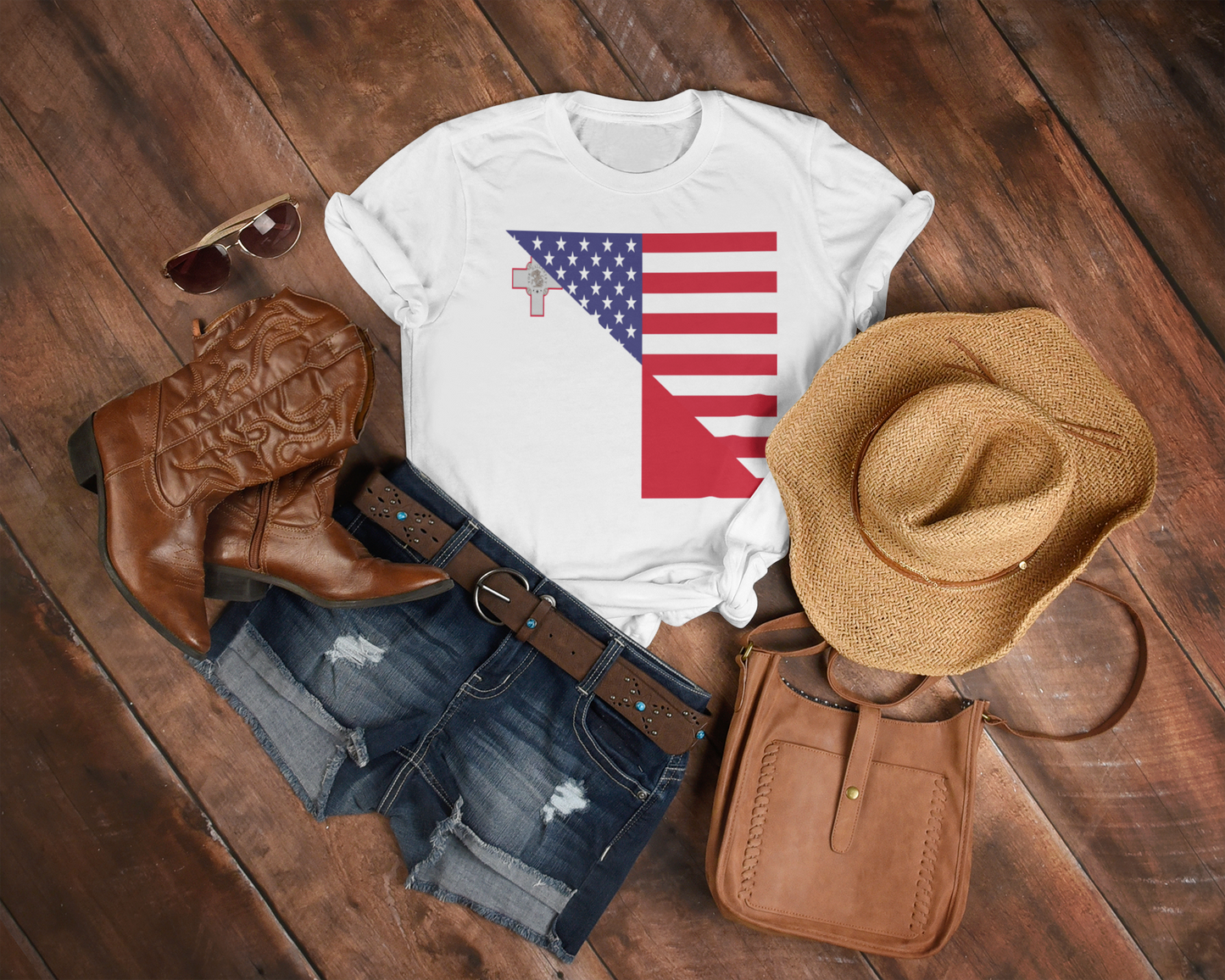 Maltese American Flag Unisex Tee Shirt | Malta Tshirt