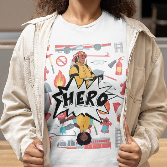 Hero Firewoman Shirt | Unisex Firefighter Essential Worker T-Shirt