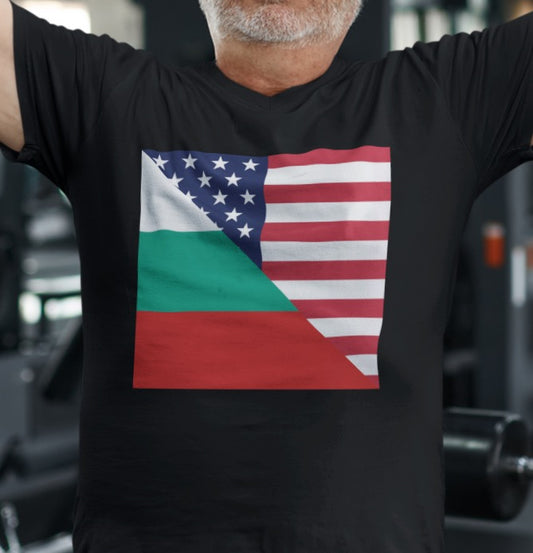 Bulgarian American Flag T-Shirt | Unisex Bulgaria USA Tee