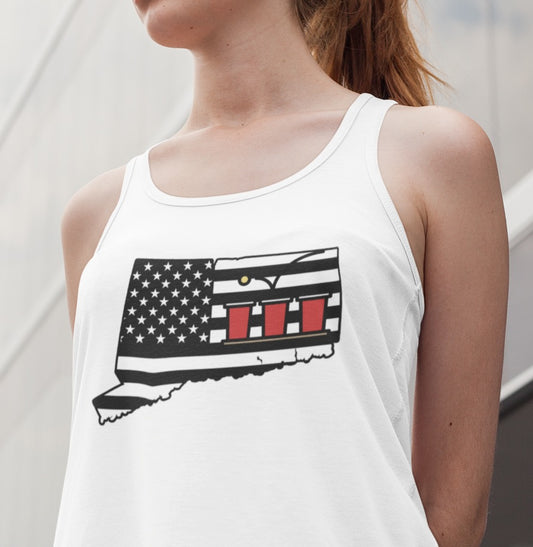 Women's CT Beerpong USA Racerback Tank Top | Connecticut Women Clothing