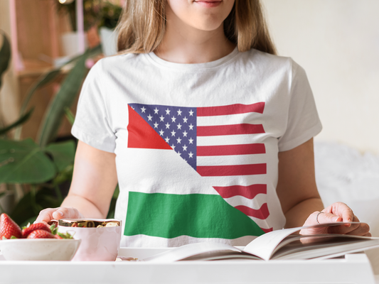 Hungary American Flag T-Shirt | Unisex Hungarian USA Men Women Tee