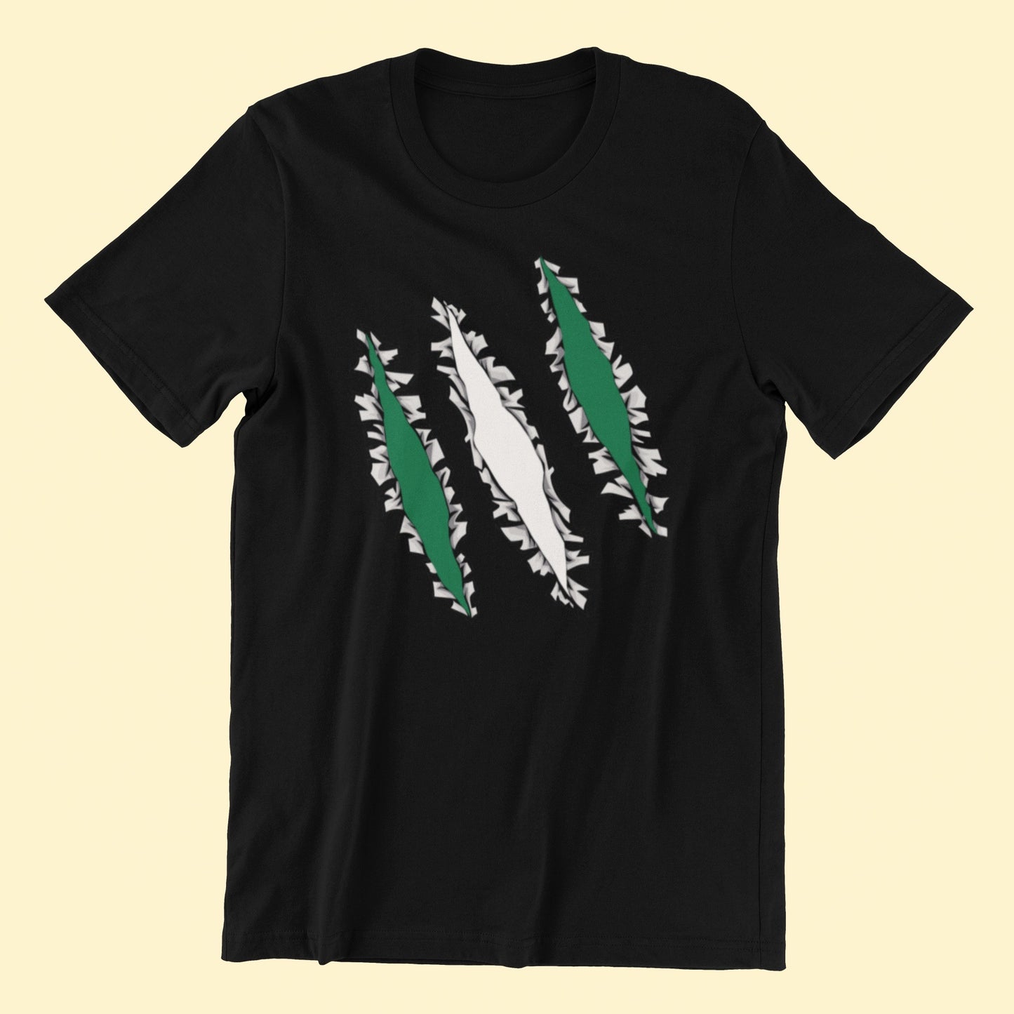 Slashed Nigerian Flag Shirt | Nigeria Tee Men Women Clothing