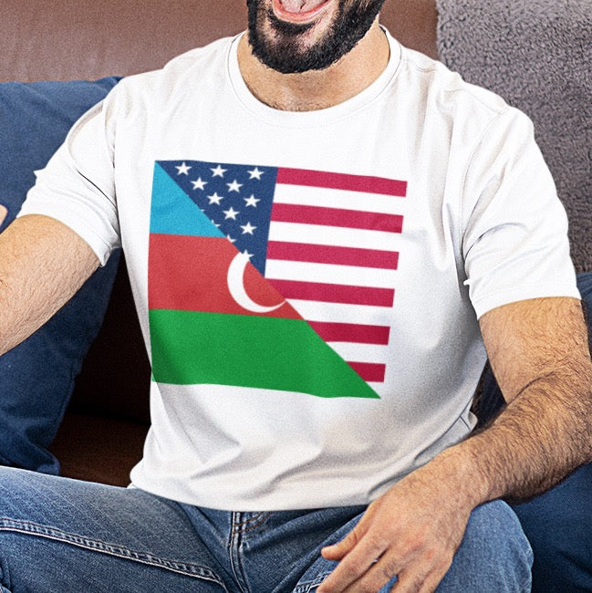 Azerbaijan American Flag T-Shirt | Unisex USA Tee