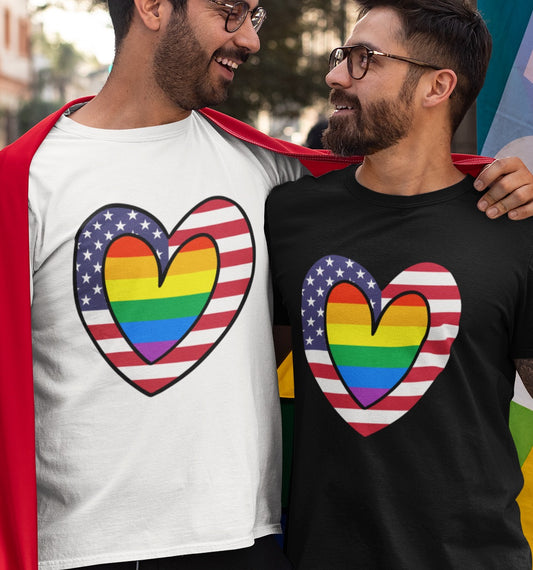 Rainbow Flag T-Shirt | Unisex LGBTQ Gay American Pride Men Women Tee