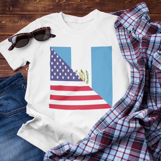 Guatemalan American Flag Tee Shirt | Unisex Guatemala USA Tshirt