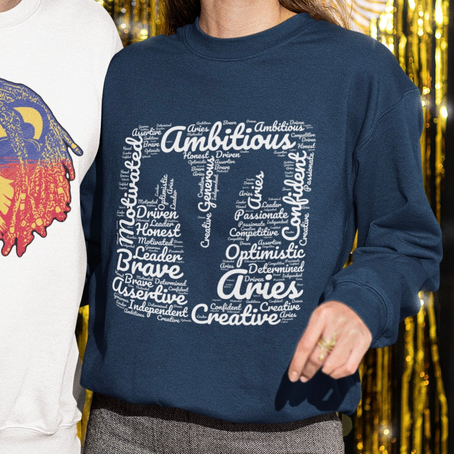 Aries Zodiac Sign Pullover Sweatshirt | Astrology Men Women Clothing