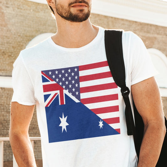 Australian American Flag Tshirt | Unisex Australia USA Men Women Shirt