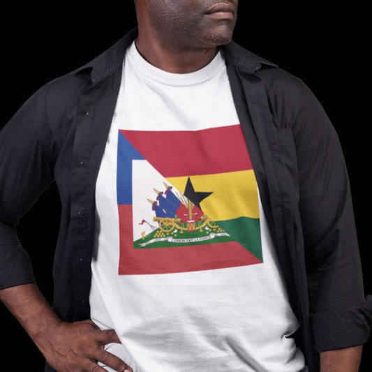 Haitian Ghanaian Flag Tee | Half Haiti Ghana Men Women Shirt