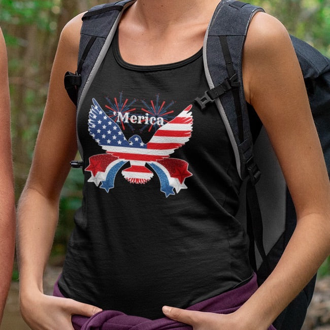 Merica Eagle USA Flag Tank Top