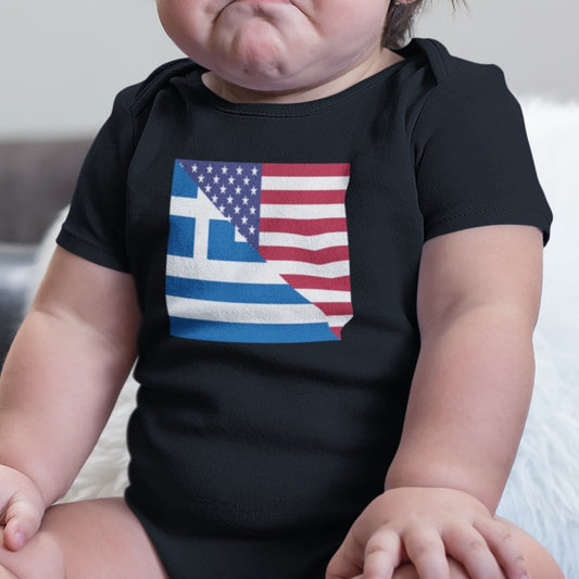 Greek American Flag Baby Bodysuit | Greece USA Newborn